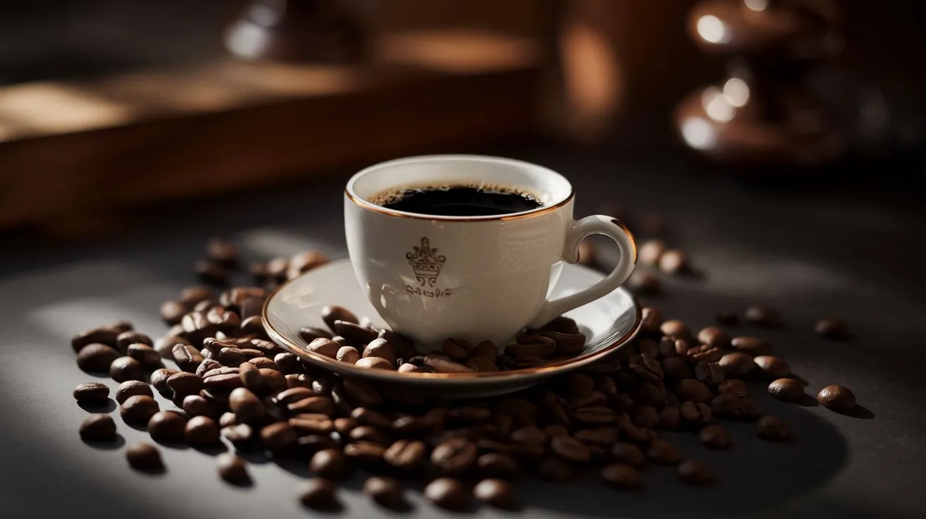 最高級豆と1杯のブラックコーヒー